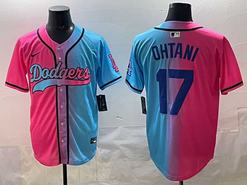 Men Los Angeles Dodgers #17 Ohtani Blue pink Game 2025 Nike MLB Jersey style 0011->los angeles dodgers->MLB Jersey